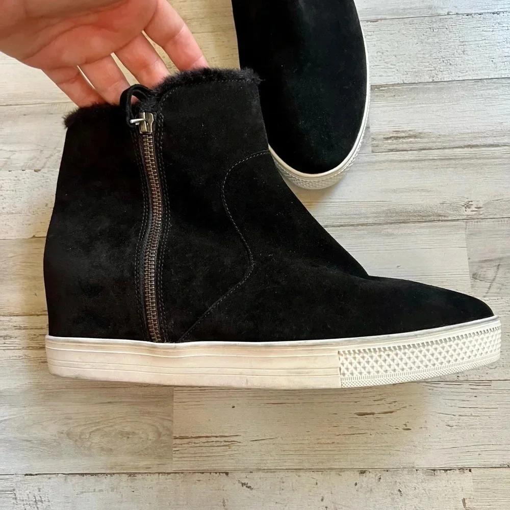 CASLON Black Suede Averie Booties Water Resistant Leather Size 11